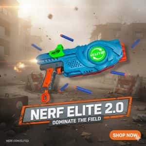 Nerf Elite 2.0 Flipshots Flip-8 Blaster – 8-Dart Capacity with Rotating Barrels, Includes 8 Official Elite Darts – Outdoor Toy for Kids Ages 8+