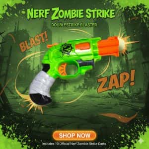 Nerf DoubleStrike Blaster for Zombie Strike Games | Dart-Firing Toy Pistol for Boys & Girls 14+