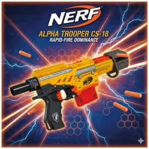 Nerf N-Strike Alpha Trooper CS-18 Blaster - Pump-Action Toy Gun - Rapid Fire